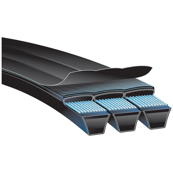 V-Belt, 1473 mm Outside Length, 74 mm Top Width, 12 mm Thickness, 4 Ribs